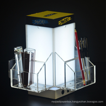 office Revolving 3 Sided Custom Design Leaflet Holder Acrylic Brochure Display Stands